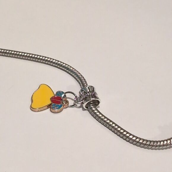 Silver Gold Princess Snow White Enamel Dangle Charm for Pandora Style Bracelet - Picture 4 of 4